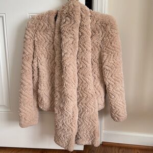 Joie real fur jacket with matching scarf. Size small.
